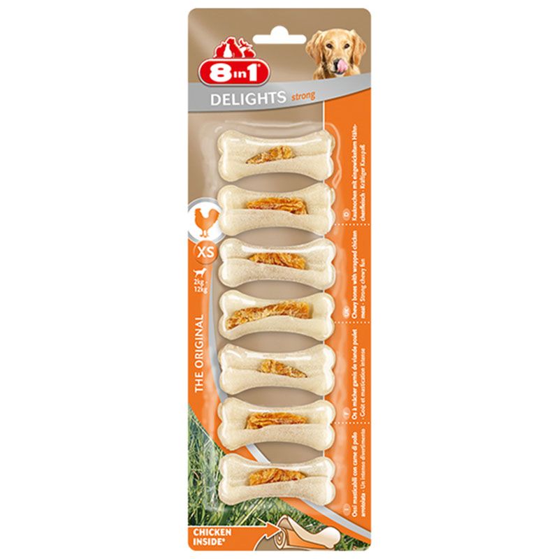 8in1 - Delights Strong Bone Extra Small - Pack of 7