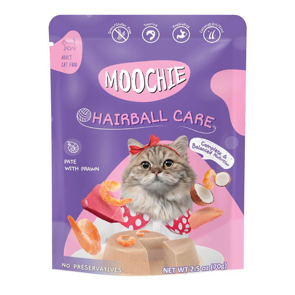 Moochie - Pate w/ Prawn - Hairball Care Pouch 70g