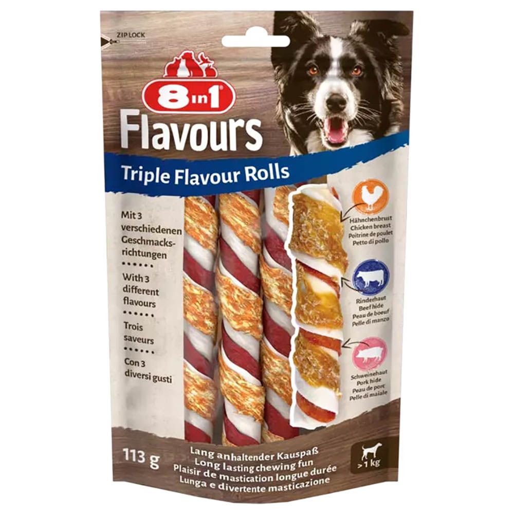 8in1 - Triple Flavour Rolls 113g 