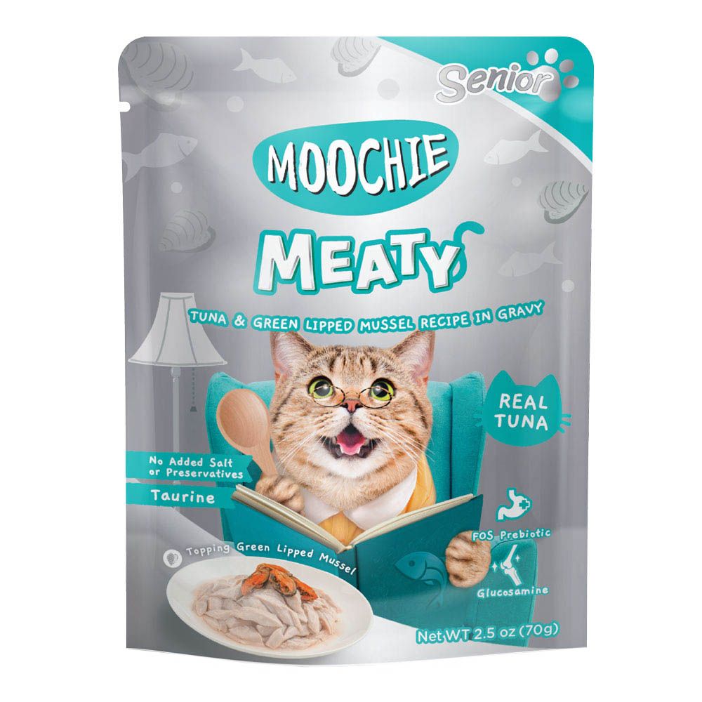 Moochie - Tuna & Green Lipped Mussel Recipe in Gravy Pouch 70g