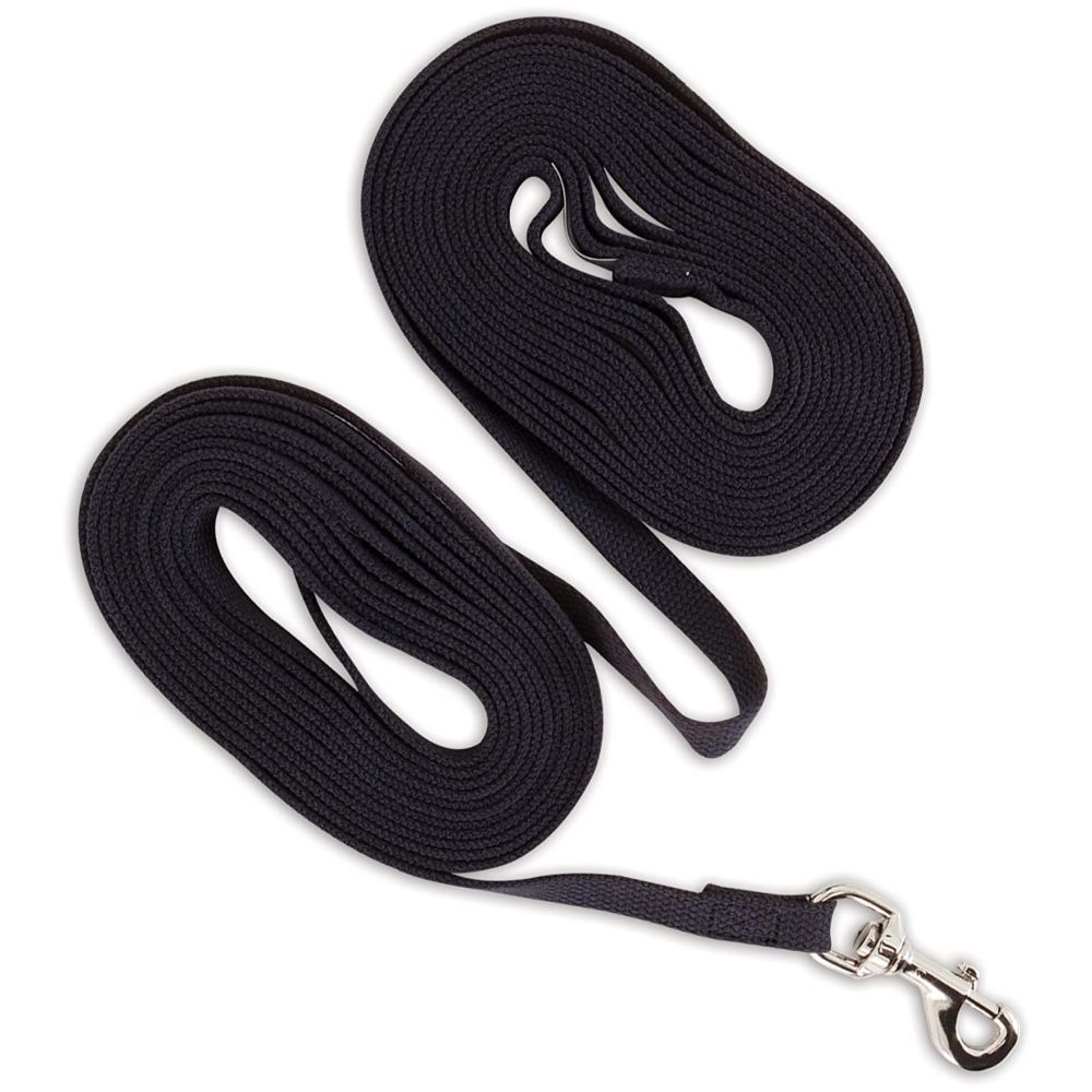 Petmate - Aspen Pet Cotton Training Dog Lead - 5/8" X 15' - Black