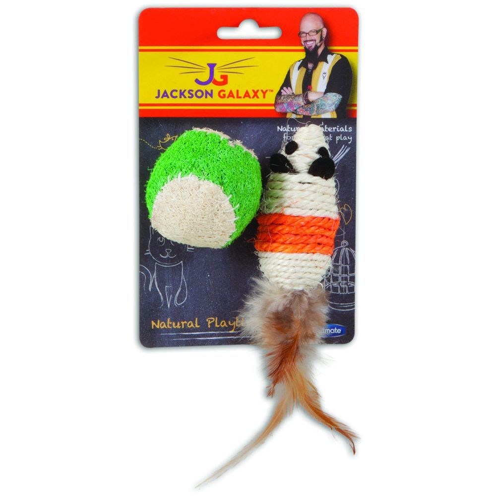 Petmate - Jackson Galaxy Rope Mouse W/Ball