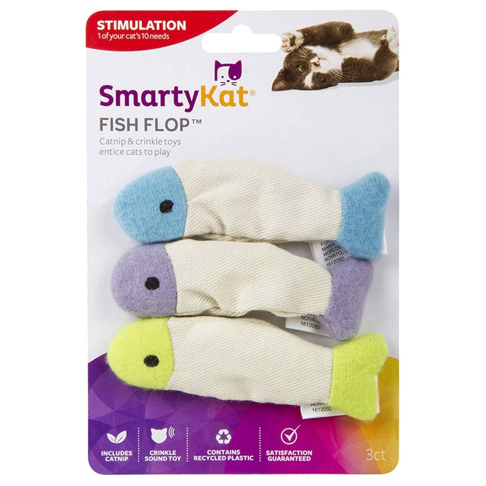 SmartyKat - Fishy Fun Crinkle Play Mat Catnip Cat Toy