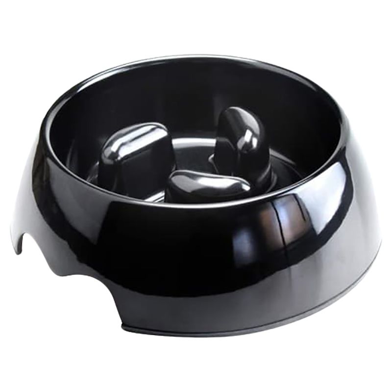 Petkin - Nutrapet Melamine Slow-Feeding Bowl Medium - Black