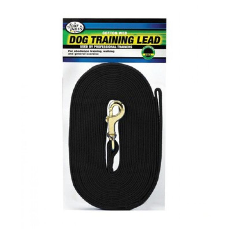 Four Paws - Cotton Web Lead Black 30ft