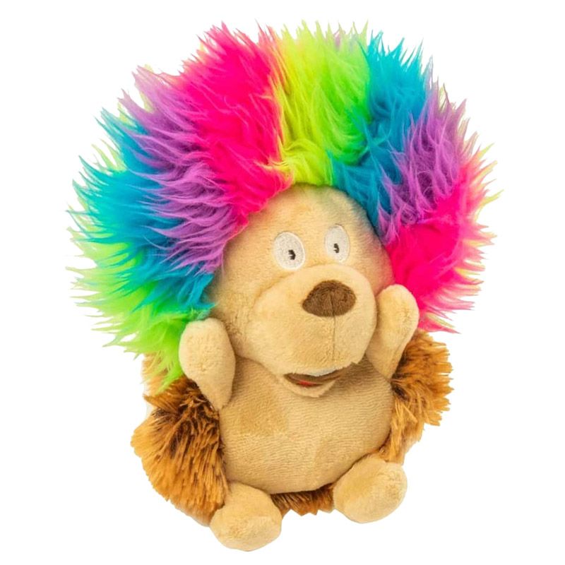 Godog - Crazy Hairs Hedgehog Plush w/ Chew Guard Dog Toy - L