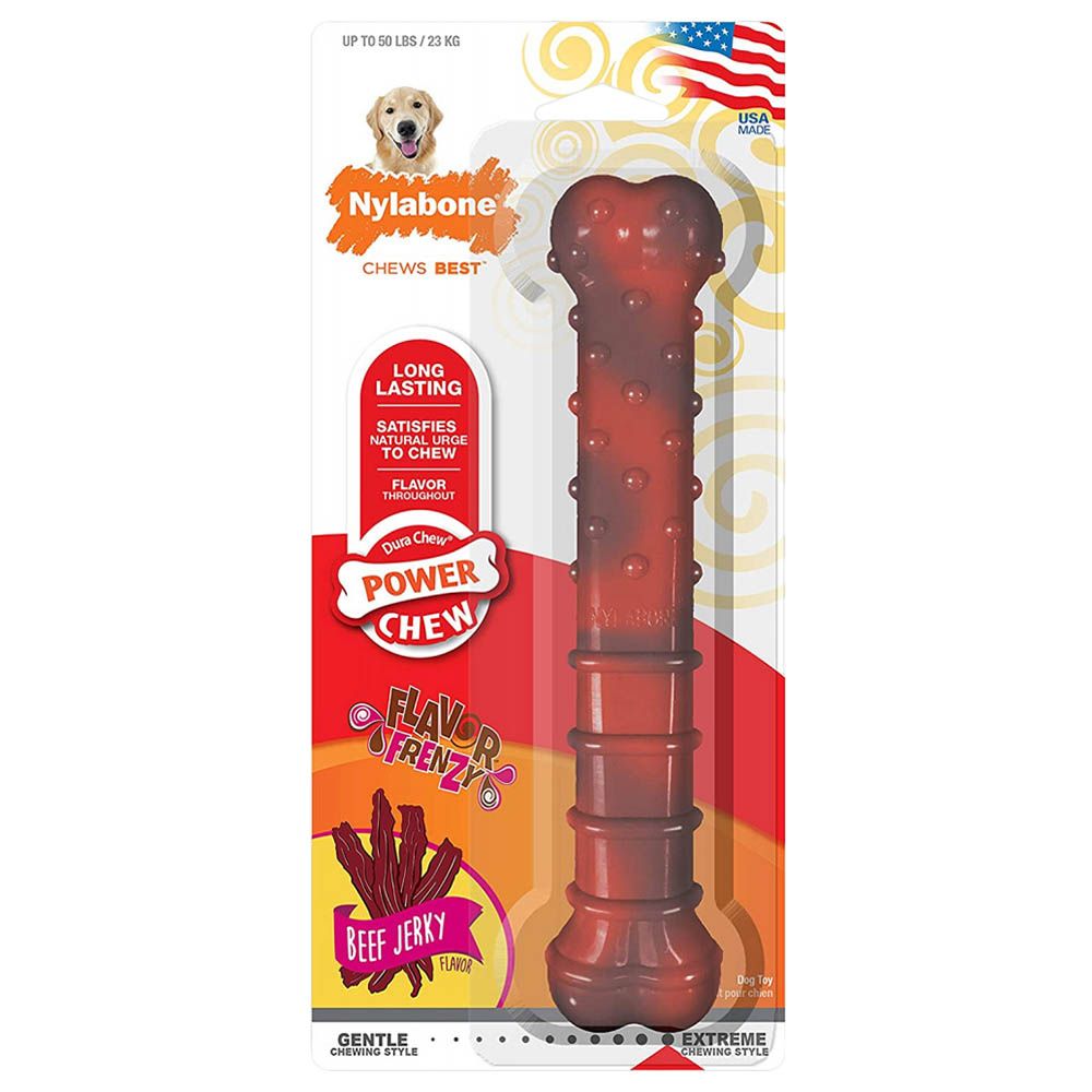 Nylabone - Flavour Frenzy Beef Jerky Pet Ridges & Nubs Toy