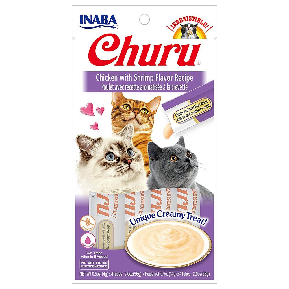 Inaba - Churu Chicken Sticks w/ Shrimp for Cats - 56G - Pack Of 4