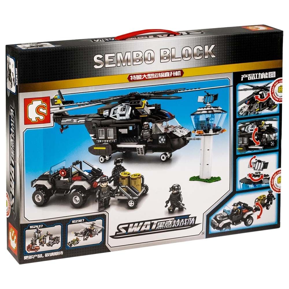 Sembo - Blackhawk Swat Series Building Blocks - 1020 Pcs - Black