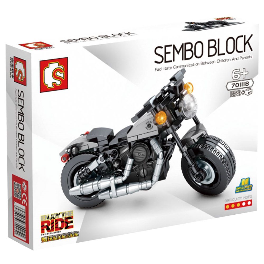 Sembo - Harley Scooter Building Blocks - 189 Pcs - Silver