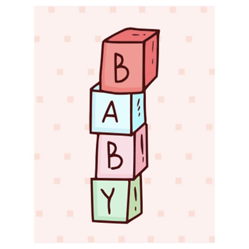 Pinak - A6 Baby Blocks Card - Girl