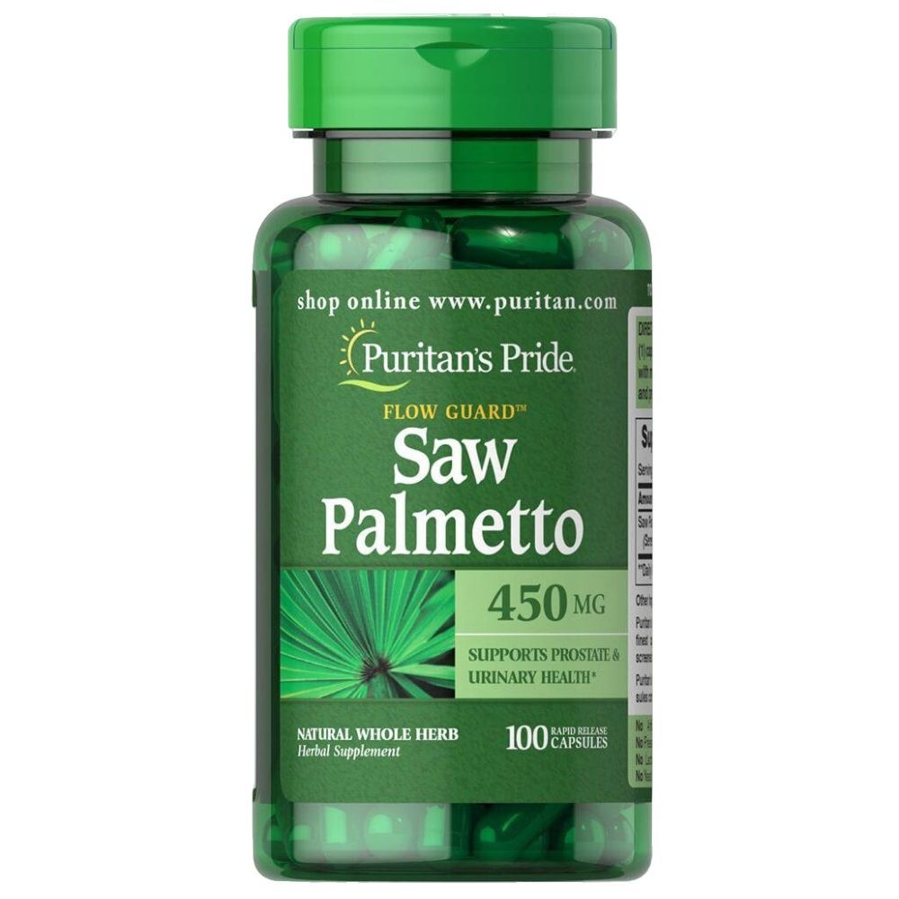 Puritan Pride - Saw Palmetto Herbal Supplements 450mg - 100 Capsules