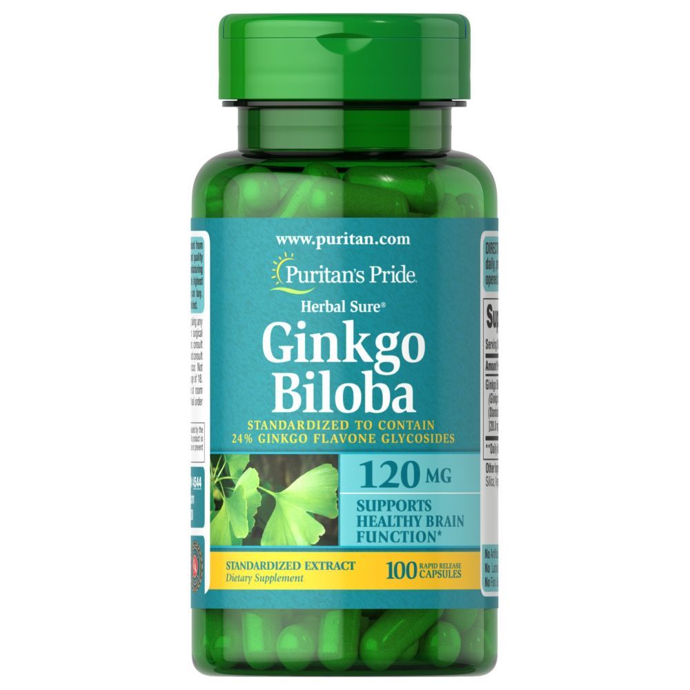 Puritan Pride - Ginkgo Biloba Standardized Extract 120mg - 100 Caplets