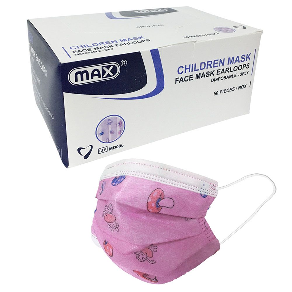 Max - Face Mask Children 3 ply 50pc - Pink