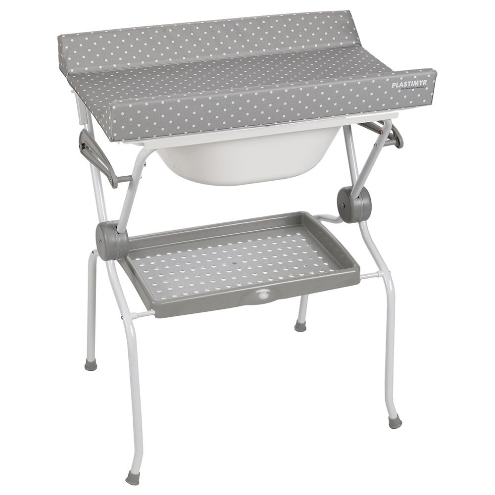 Plastimyr - Standing Bath & Changing Table - Grey Dots (Exclusive)