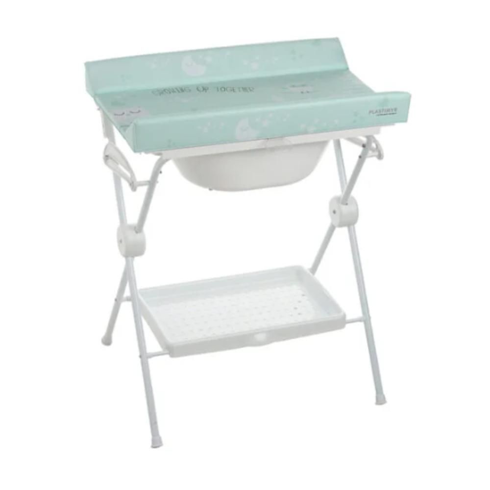 Plastimyr - Lea Folding Baby Bathtub & Changing Mat - Buho Mint