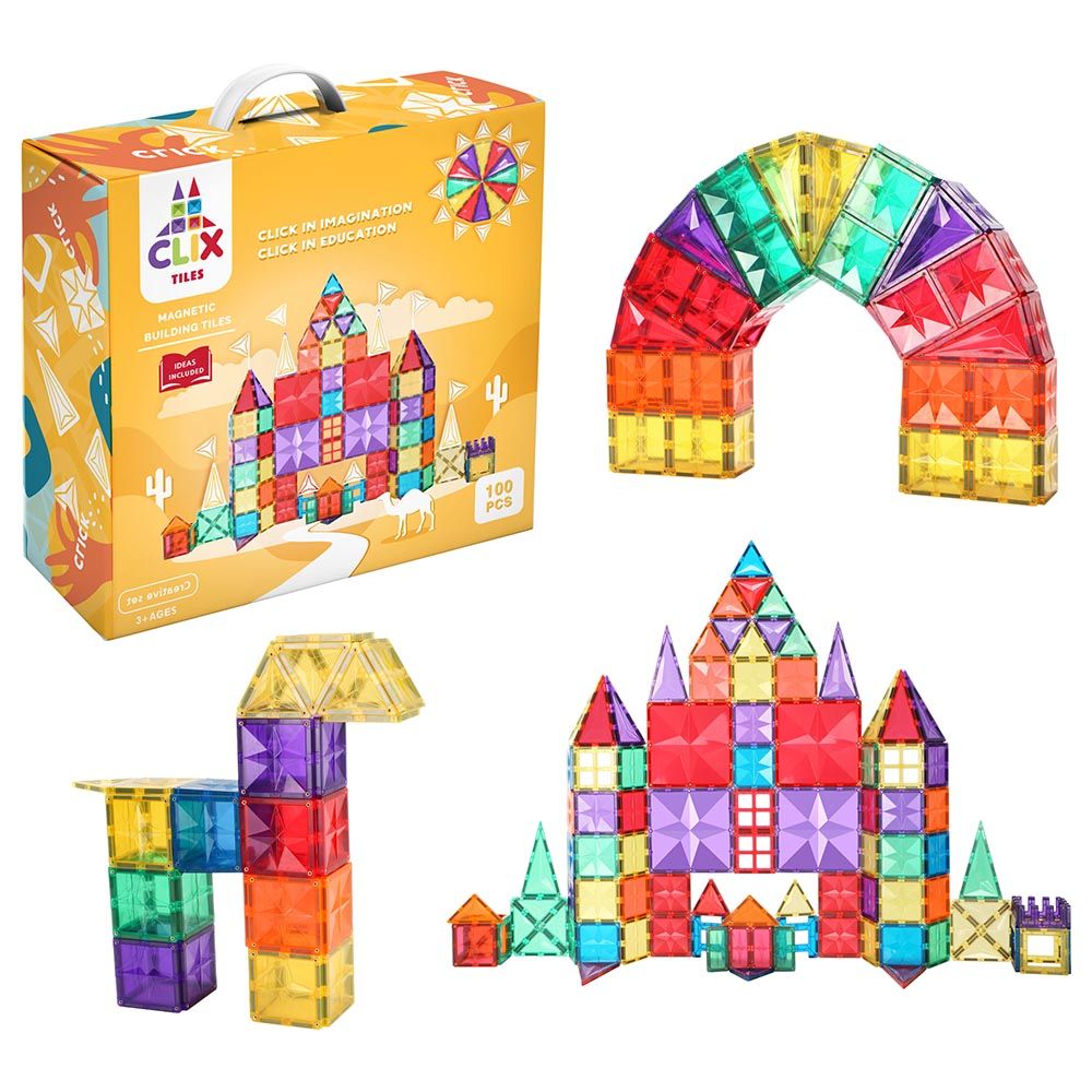 Clixtiles - Magnetic Building Tiles 100Pcs-Set