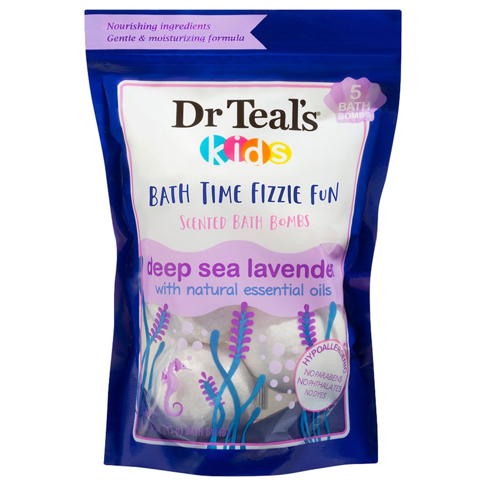 Dr Teal's - Kids Scented Bath Bombs - Deep Sea Lavender - 5pcs