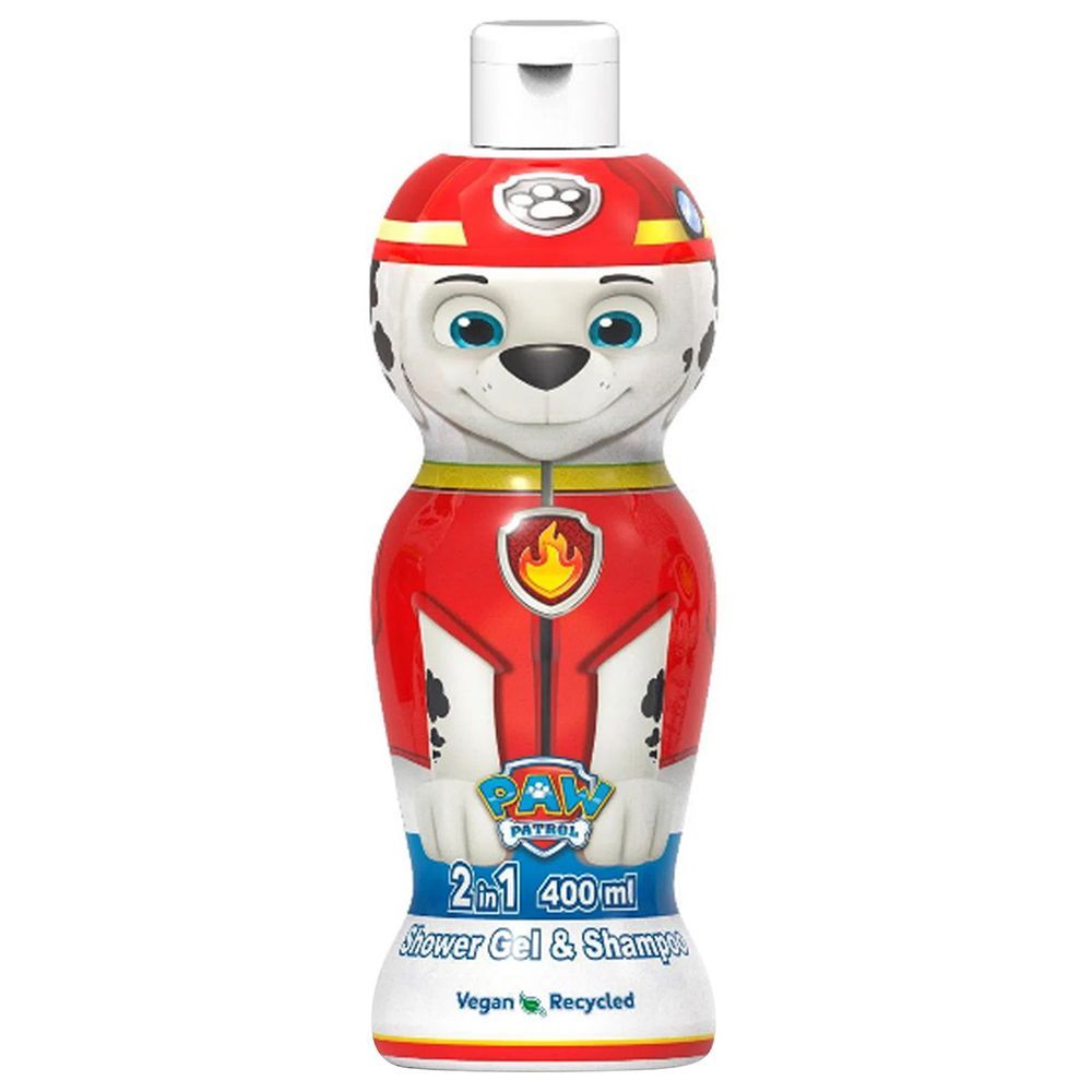 Air-Val - Paw Patrol 2-in-1 Shower Gel & Shampoo 400ml - Marshall