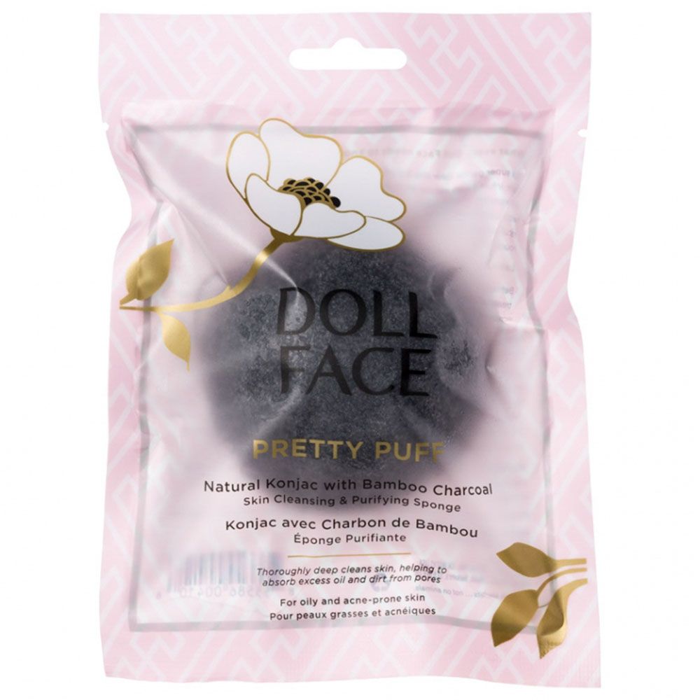 Doll Face - Pretty Puff Konjac Sponge Bamboo Charcoal