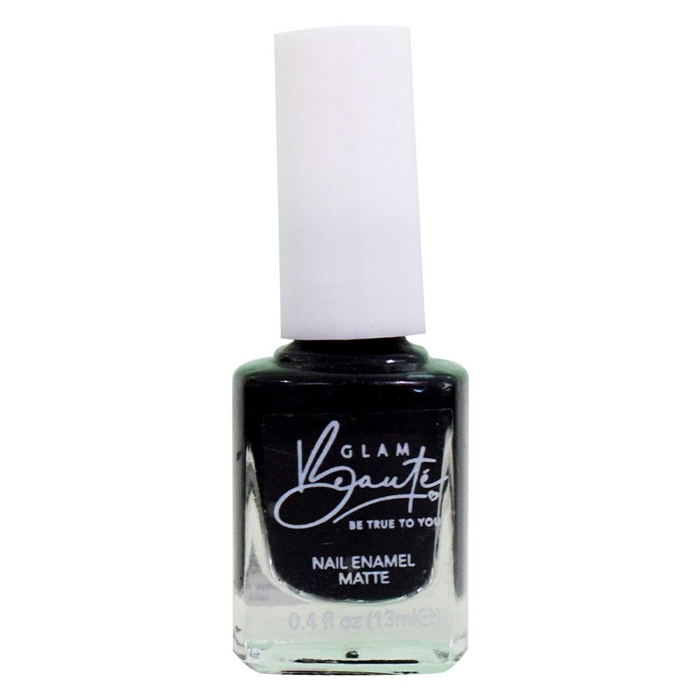 GlamBeaute - Nail Enamel 47 - Solid Black 13ml