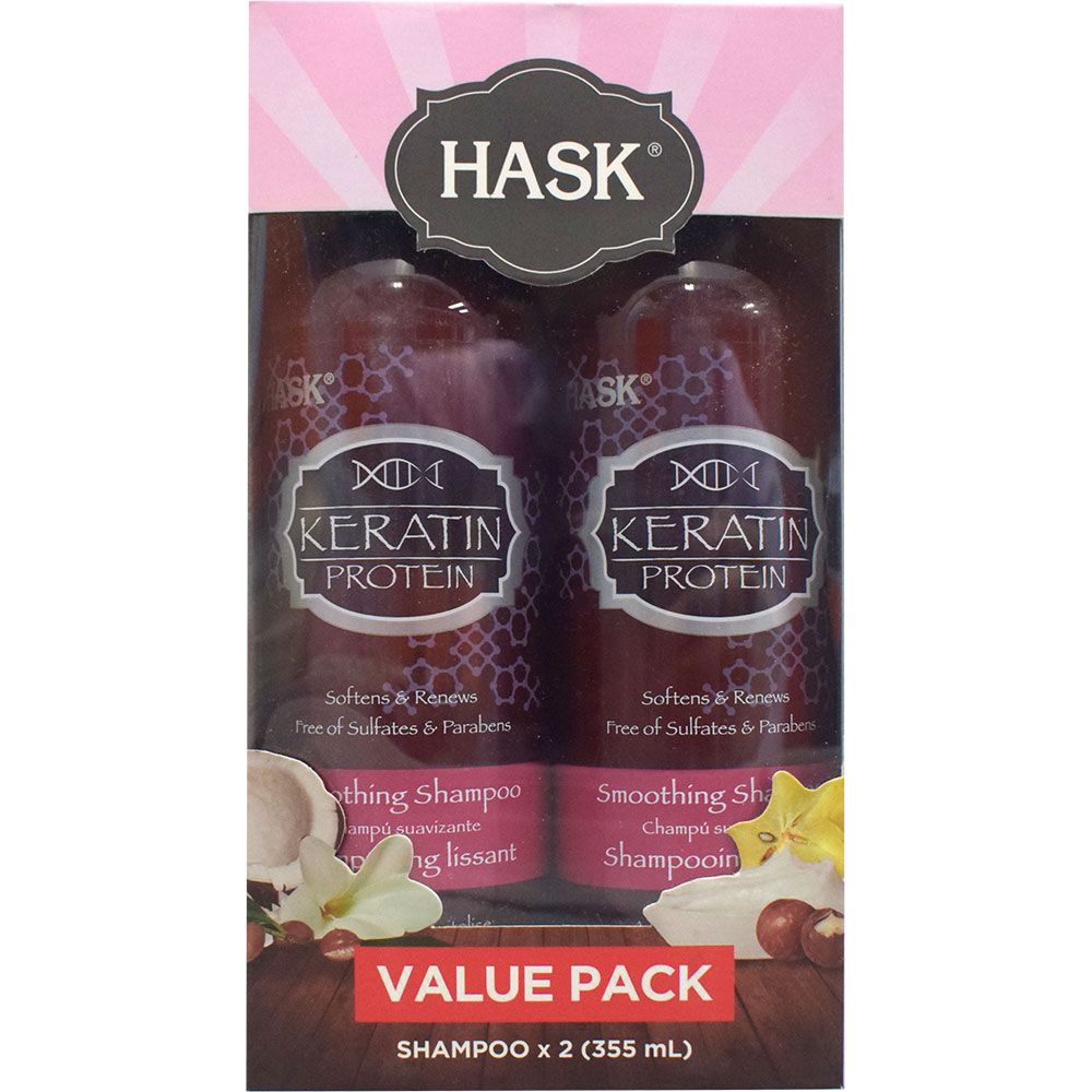 Hask Keratin Shampoo 355ml x2 Dual Pack