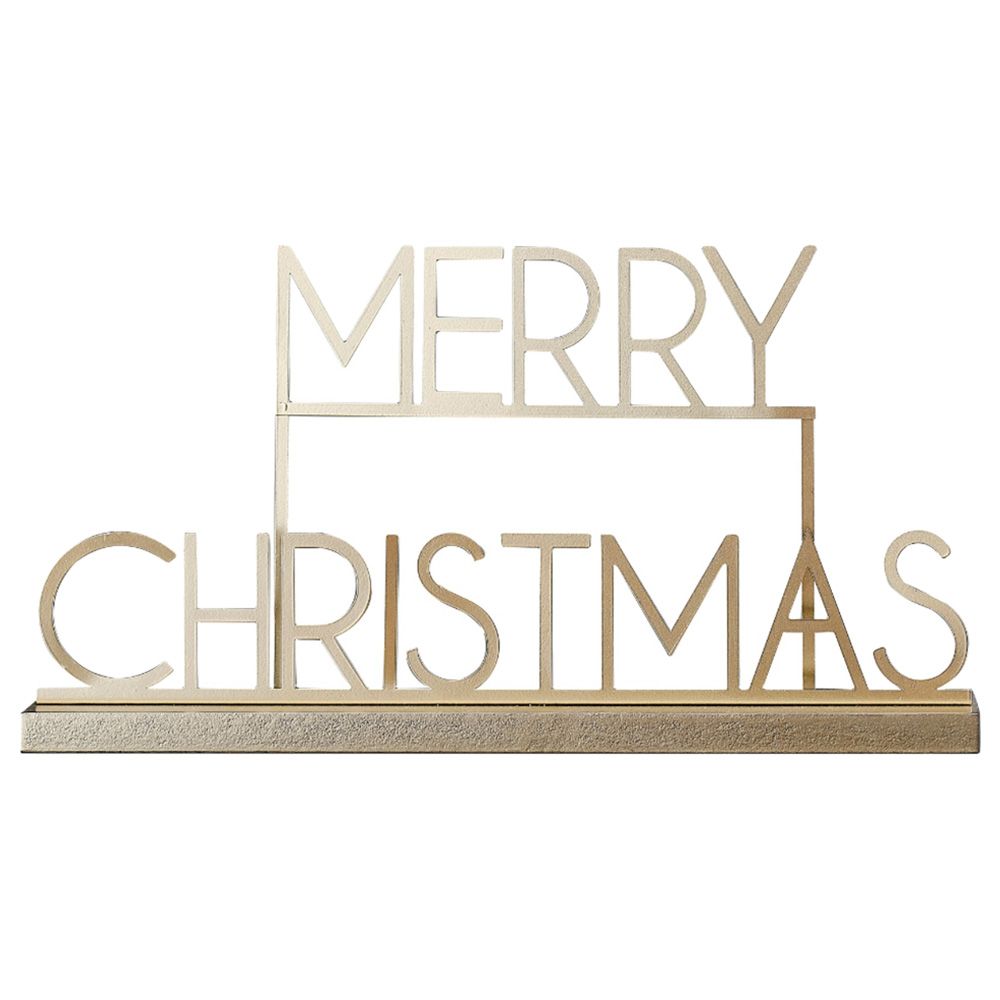 Ginger Ray - Merry Christmas Sign - Gold