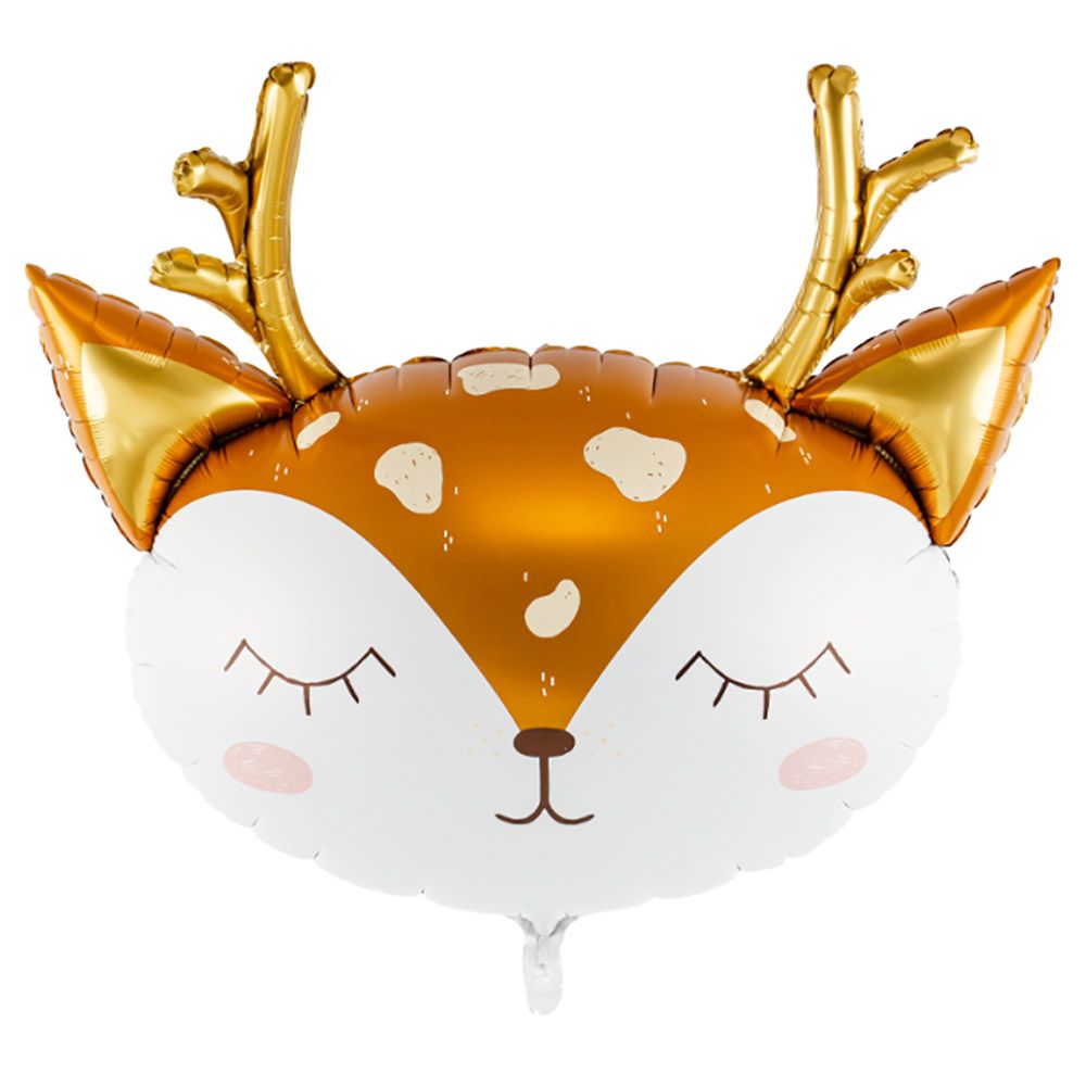 Party Deco - Foil Balloon - Deer - White/Gold