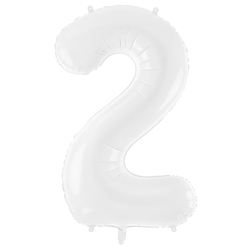 Party Deco - Foil Balloon Number 2 - White