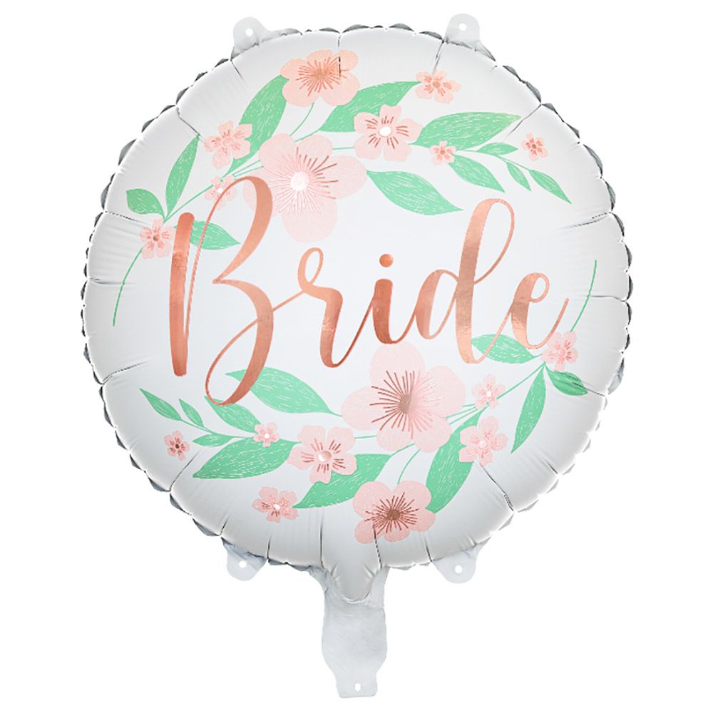 Party Deco - Flower Bride Foil Balloon - 45Cm - White