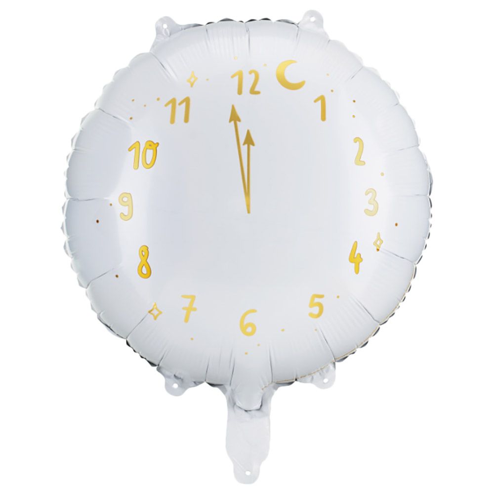 Party Deco - Foil Balloon - Clock - White