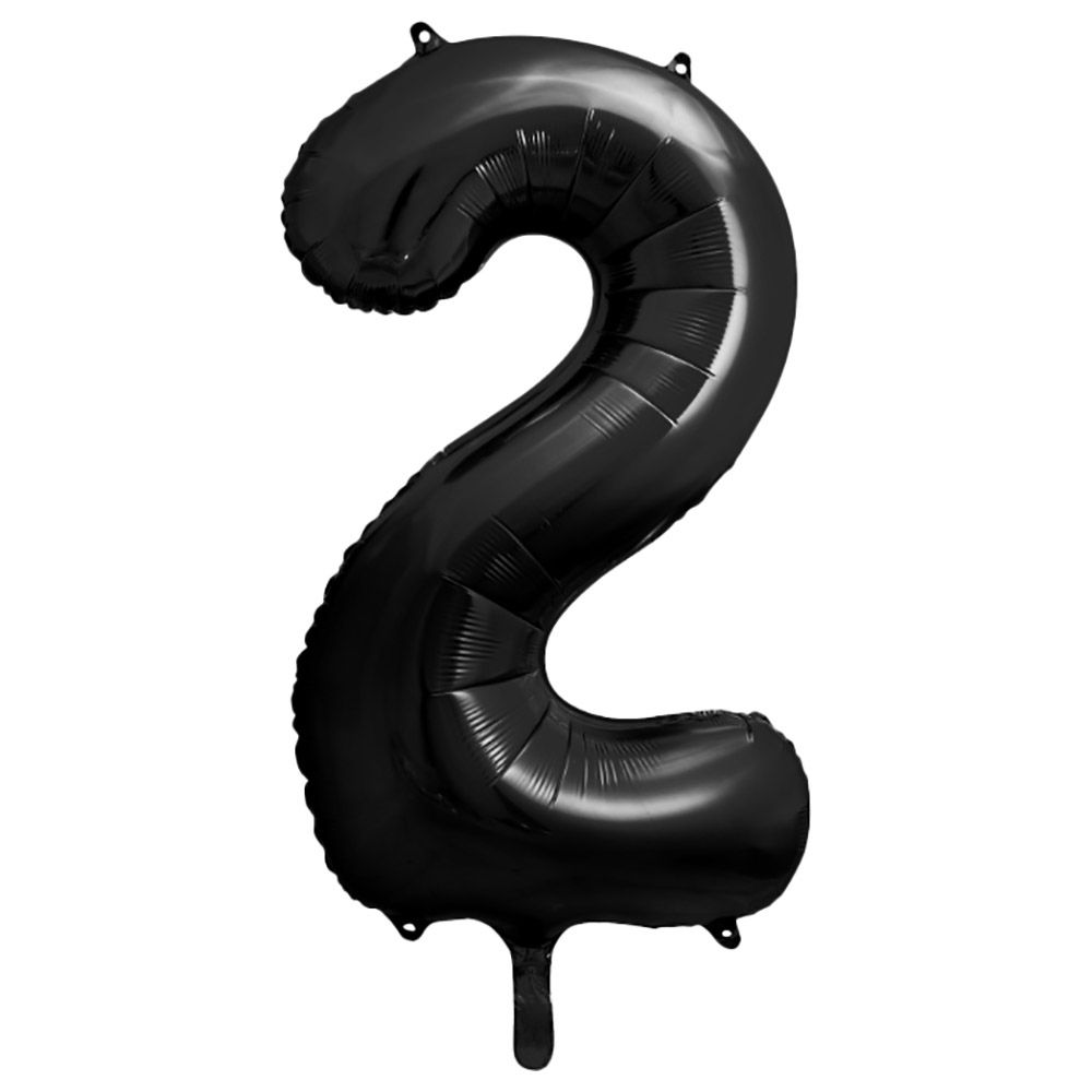 Party Deco - Foil Balloon Number 2 - Black