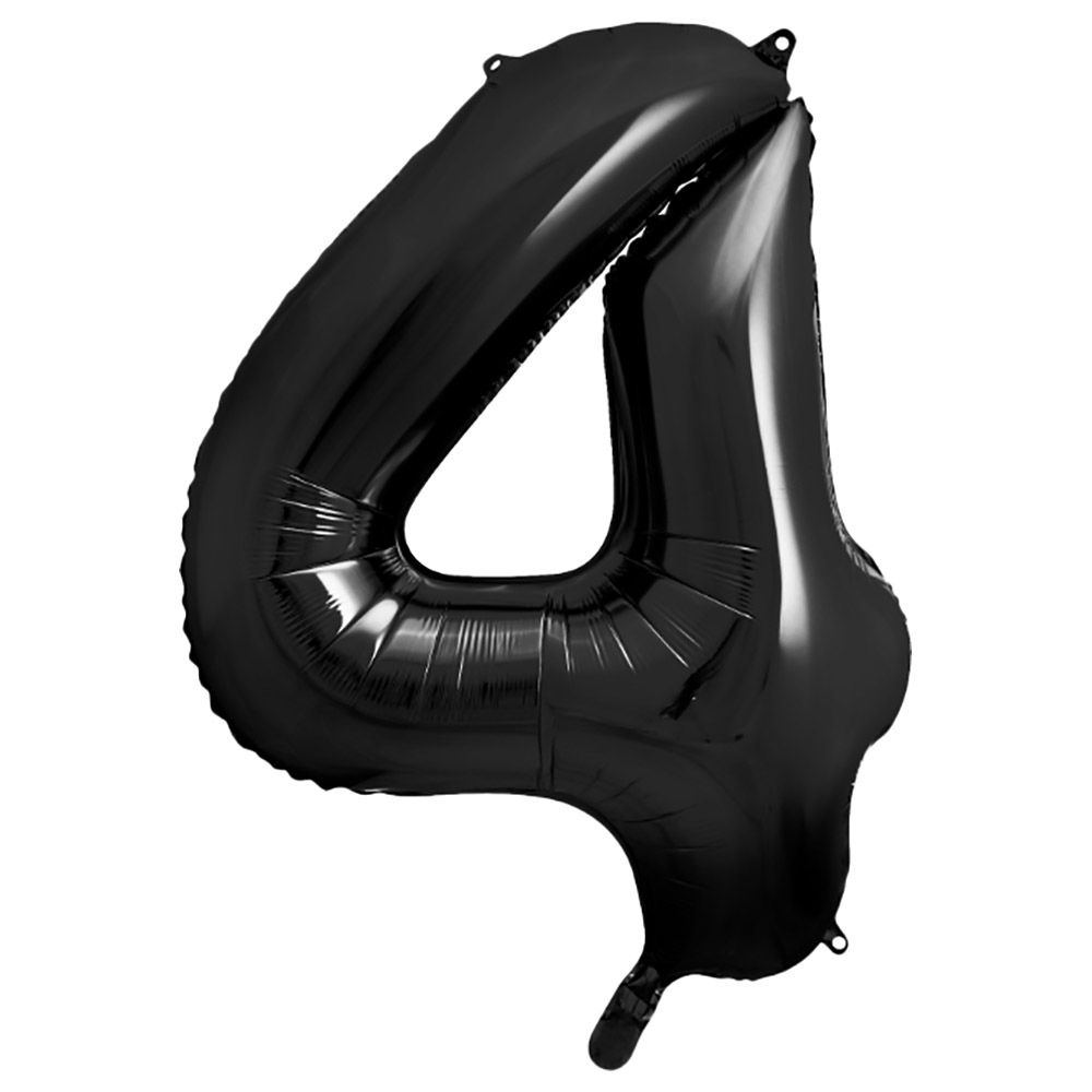 Party Deco - Foil Balloon Number 4 - Black