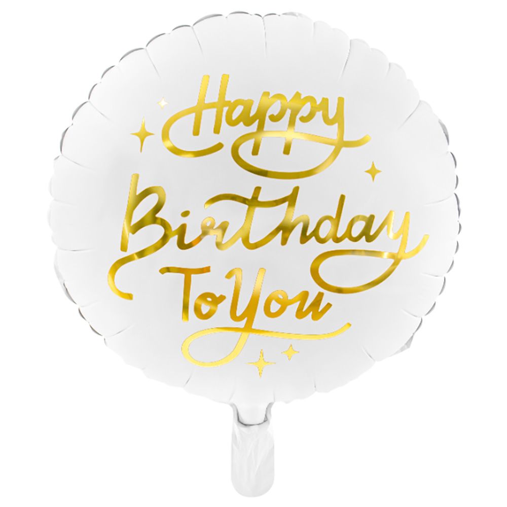 Party Deco - Happy Birthday To You Foil Balloon - White