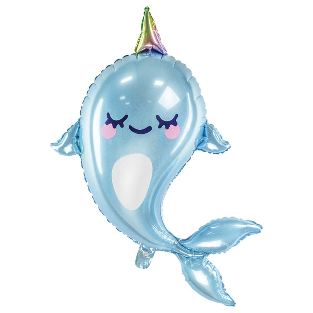 Party Deco - Foil Balloon - Narwhal - Blue