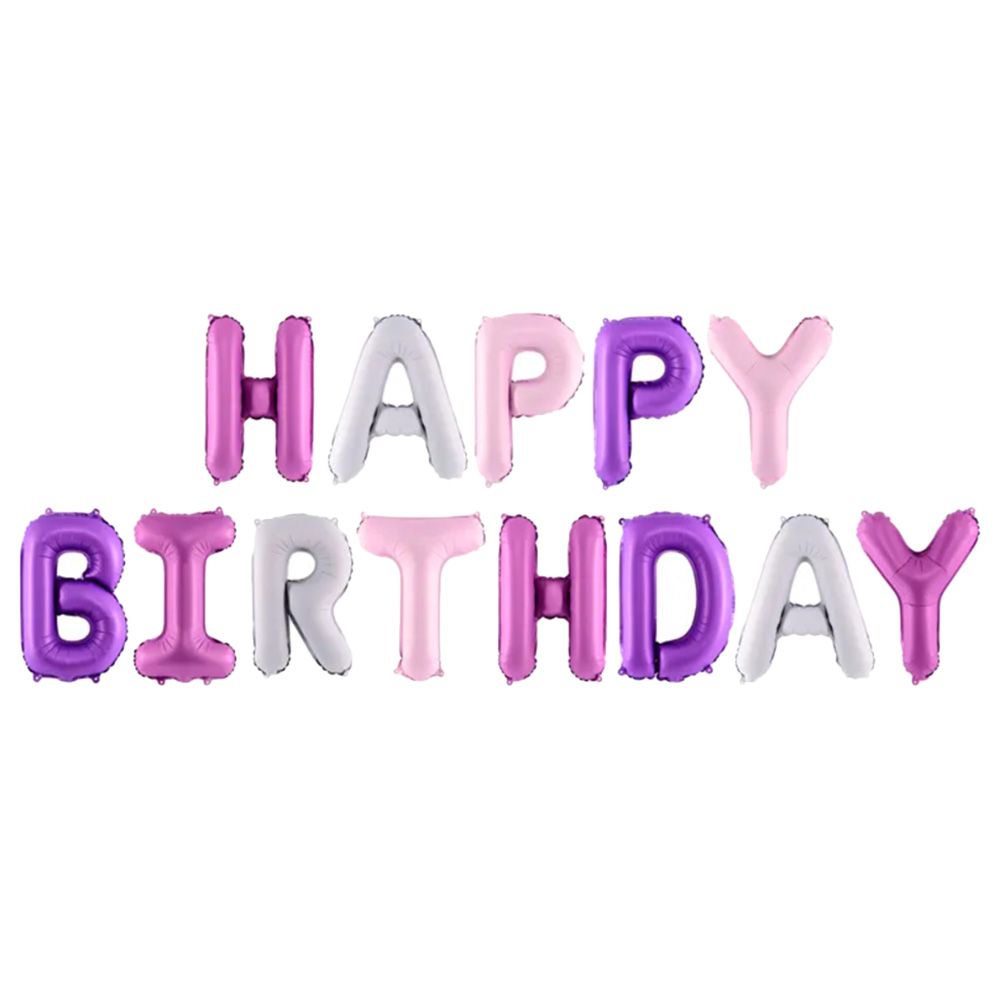 Party Deco - Happy Birthday Foil Balloon - Pastel