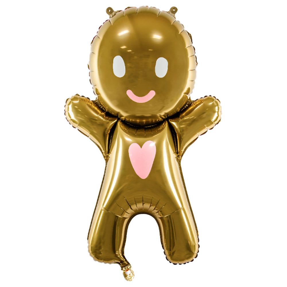 Party Deco - Foil Balloon Gingerbread Man - Gold