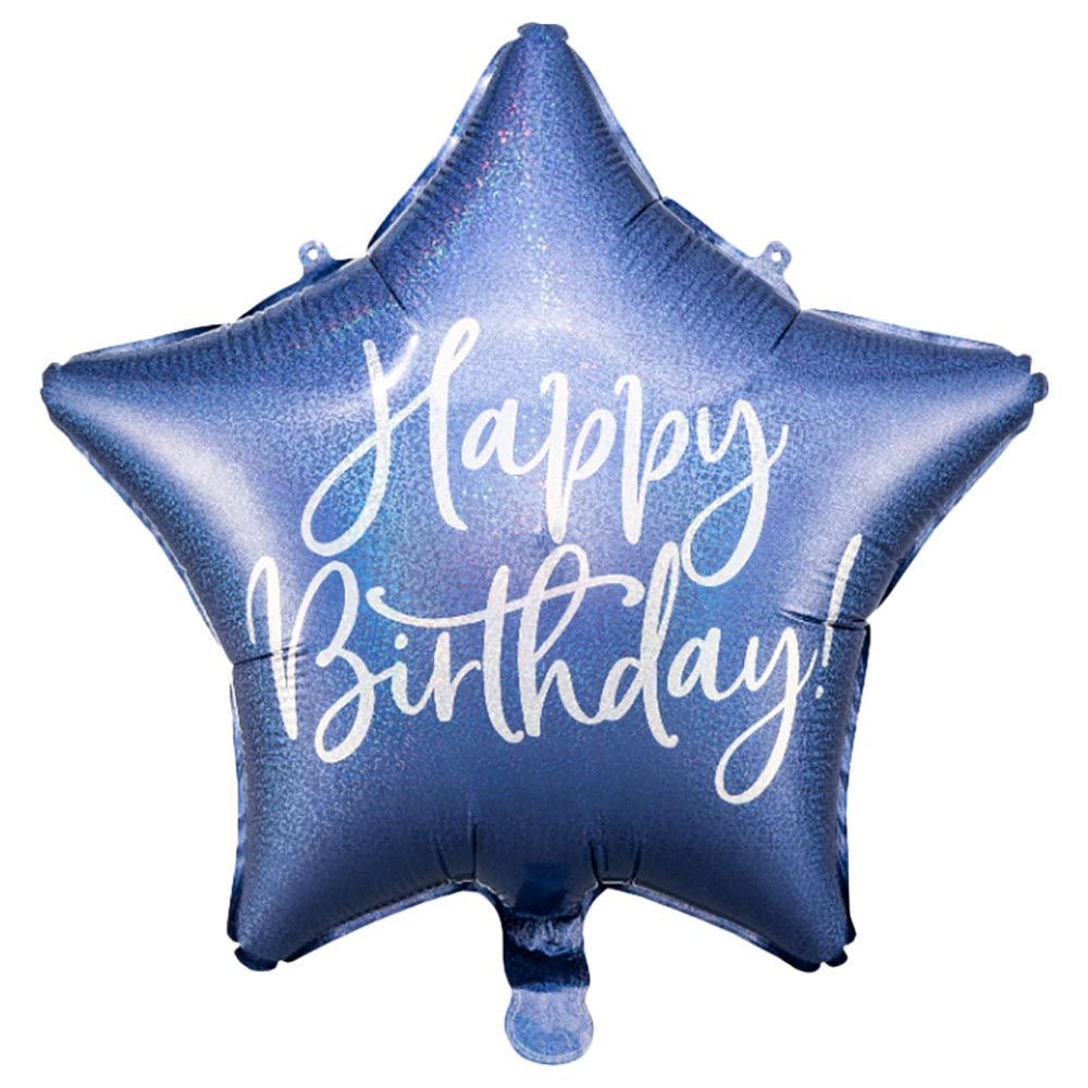 Party Deco - Happy Birthday Foil Balloon - Navy Blue