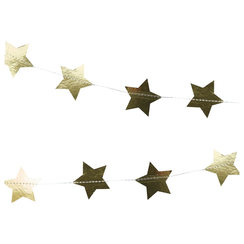 Ginger Ray - Gold Foiled Star Christmas Garland - Gold