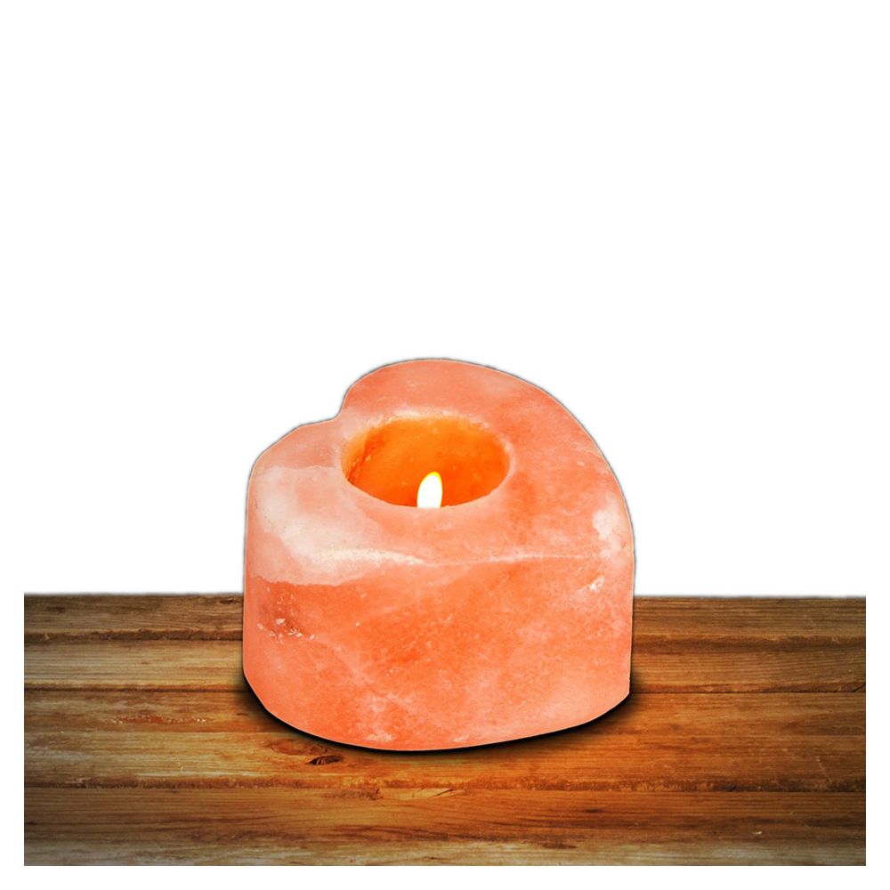 Salt & Crystal - Heart Shape Himalayan Candle Holder