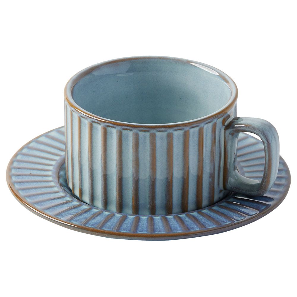 Prickly Pear - Claudio Teacup & Saucer 200ml - Sky Grey