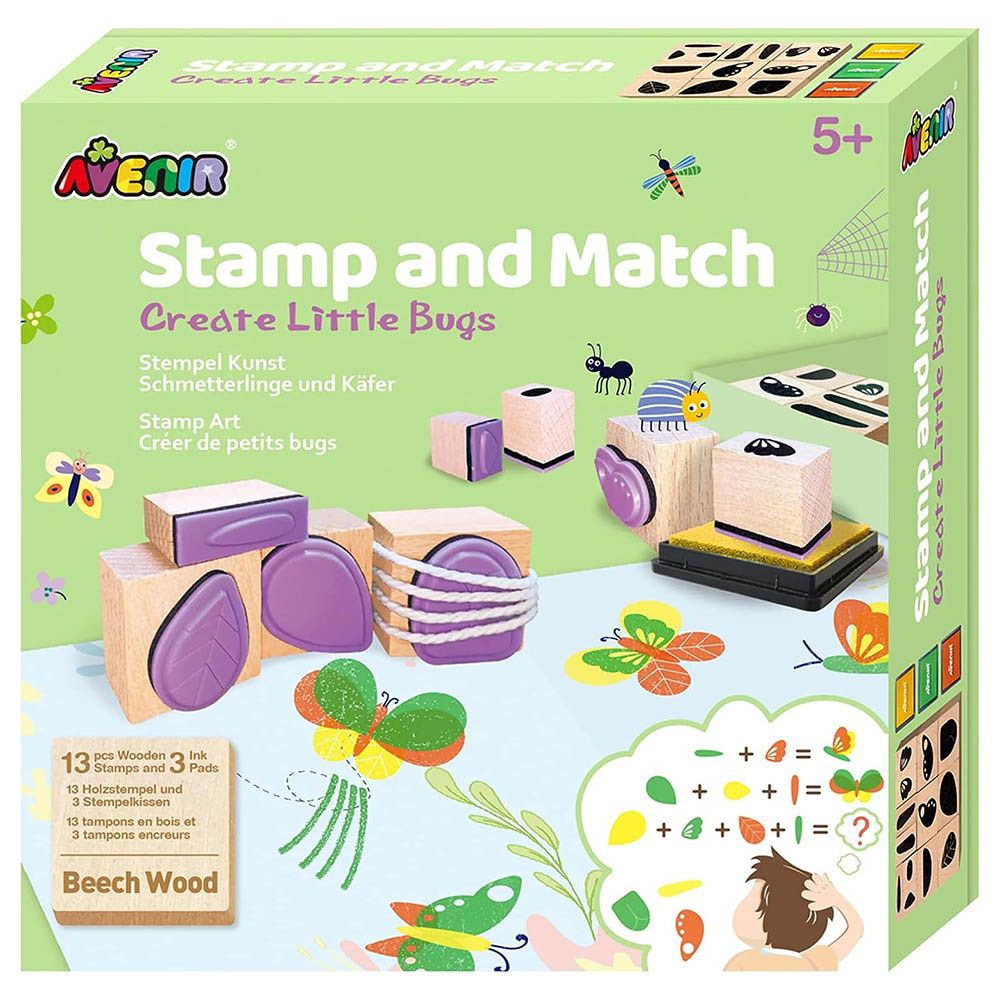 Avenir - Stamp & Match Craft Kit - Create Little Bugs