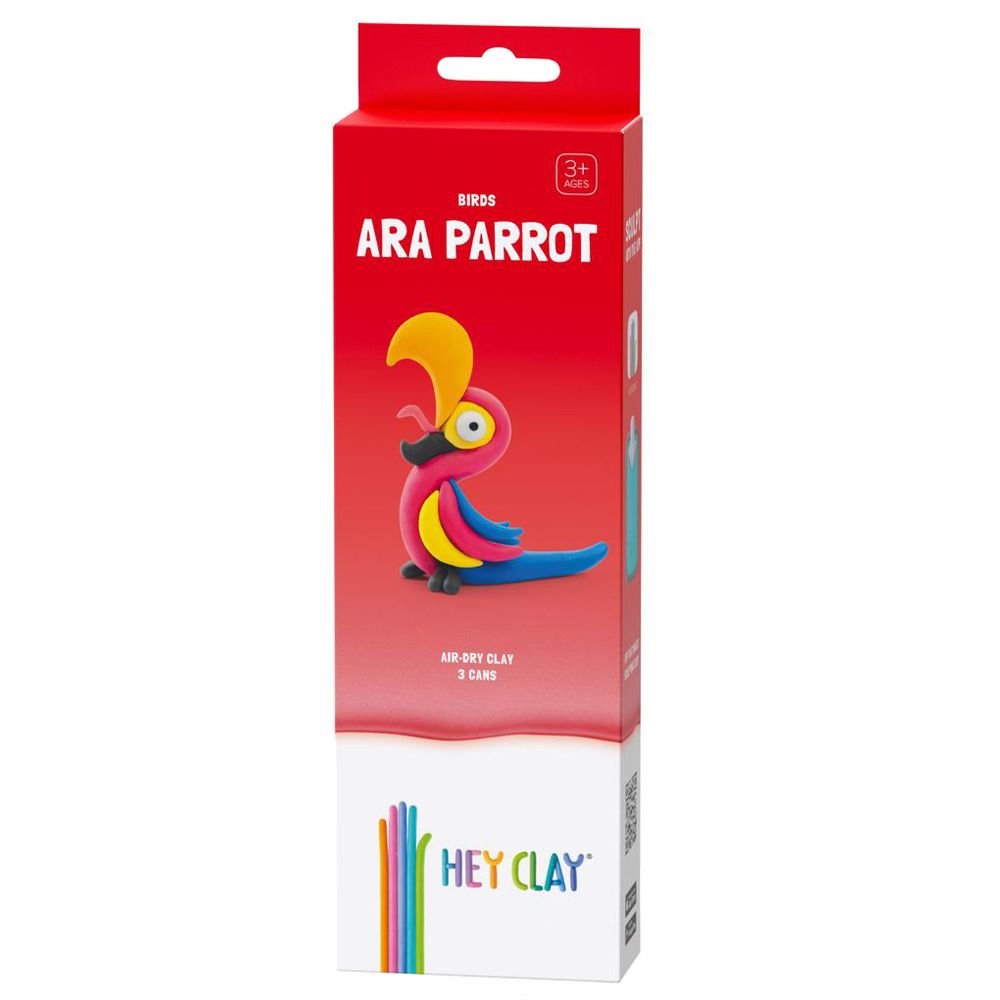 Hey Clay - DIY Ara Parrot Plastic Modelling Air Dry Clay Kit - 3pcs