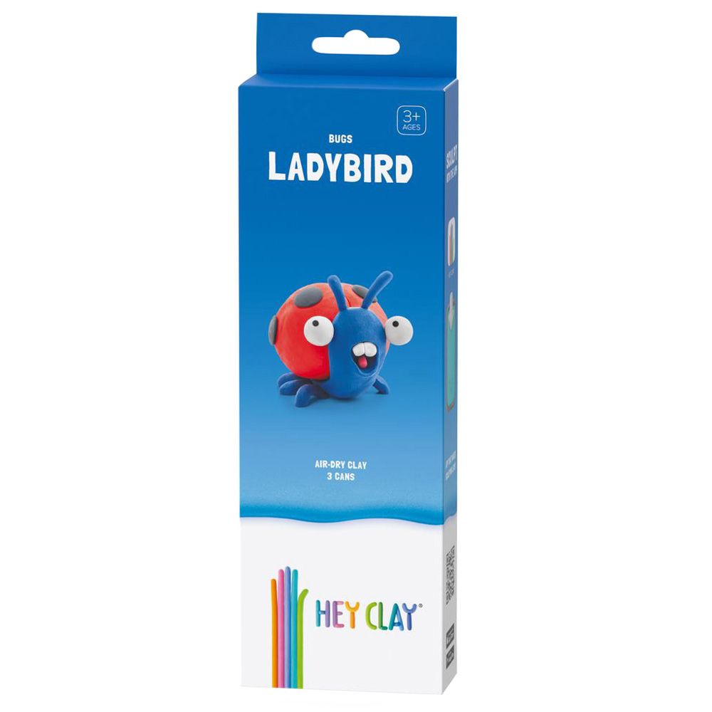 Hey Clay - DIY Ladybird Plastic Modelling Air Dry Clay Kit - 3pcs