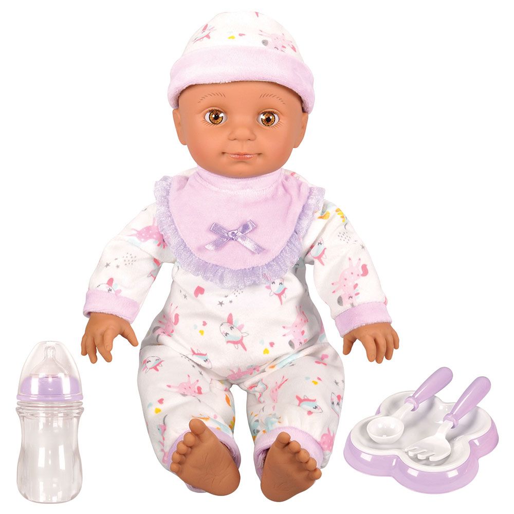 Lotus - Soft-Bodied Hispanic Baby Doll - 18-inch - Purple