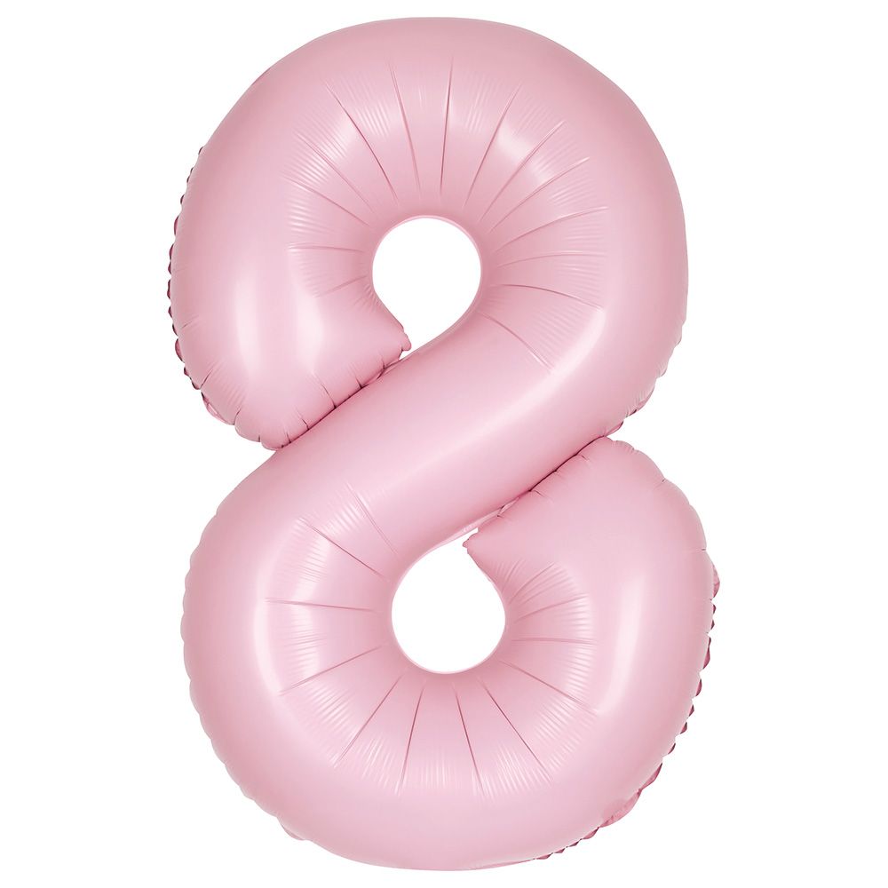 Unique - 34-inch Number "8" Foil Balloon - Matte Pink