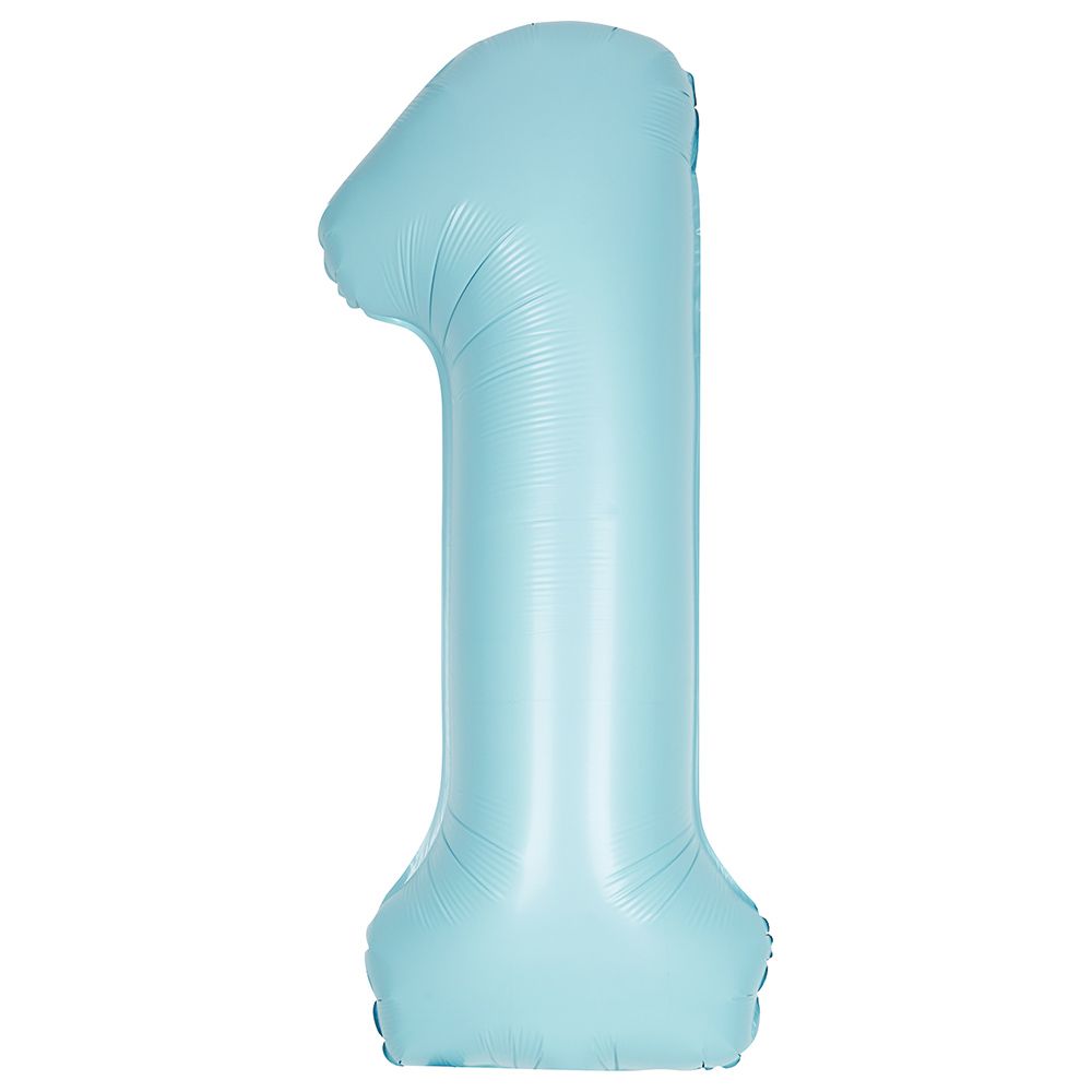 Unique - 34-inch Number "1" Foil Balloon - Matte Blue