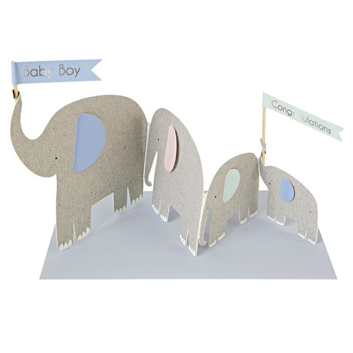 Meri Meri - Concertina Elephants Card