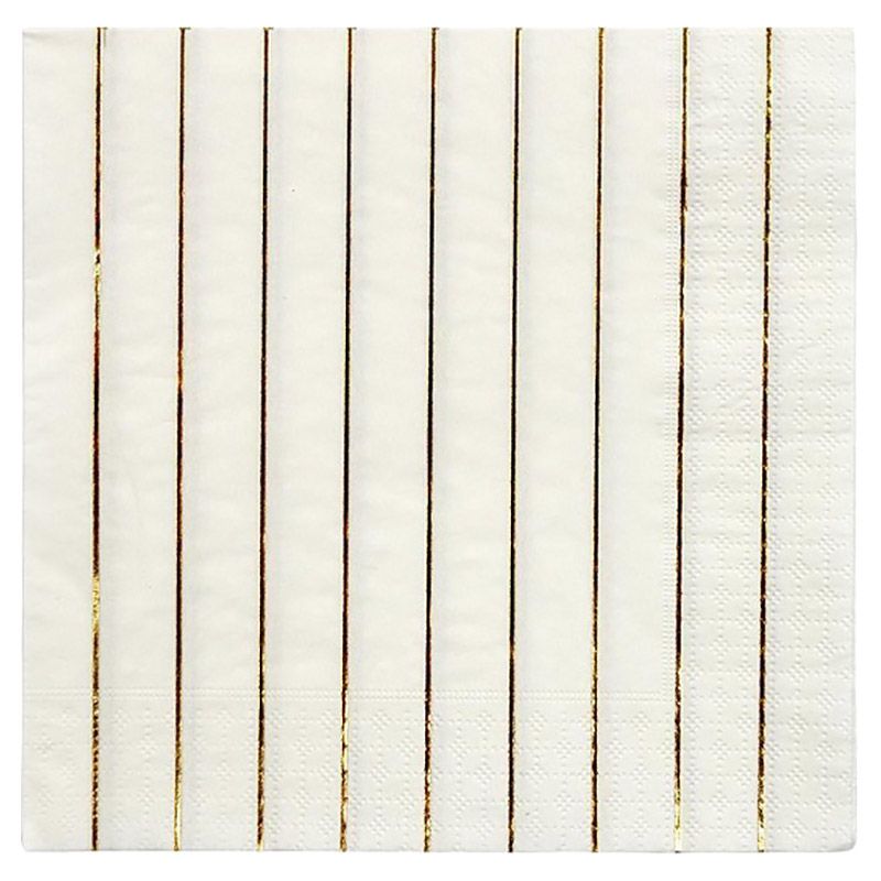 Meri Meri - Gold Striped Large Napkins - 16 Pcs