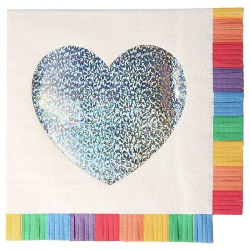 Meri Meri - Rainbow Fringe Large Napkins